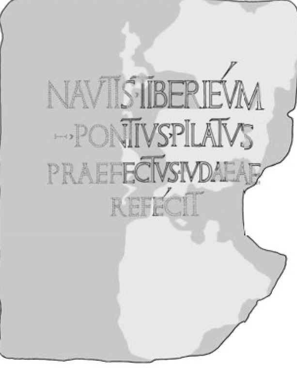 A photo of the (hypothetical) reconstructed pilate stone